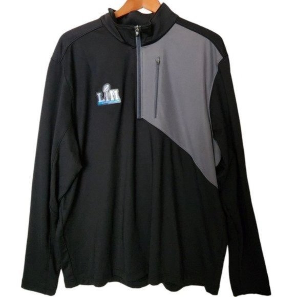 Cutter & Buck DRYTEC‎ SuperBowl Black Gray 1/4 Zip Pullover Men’s Size XL - Picture 3 of 10